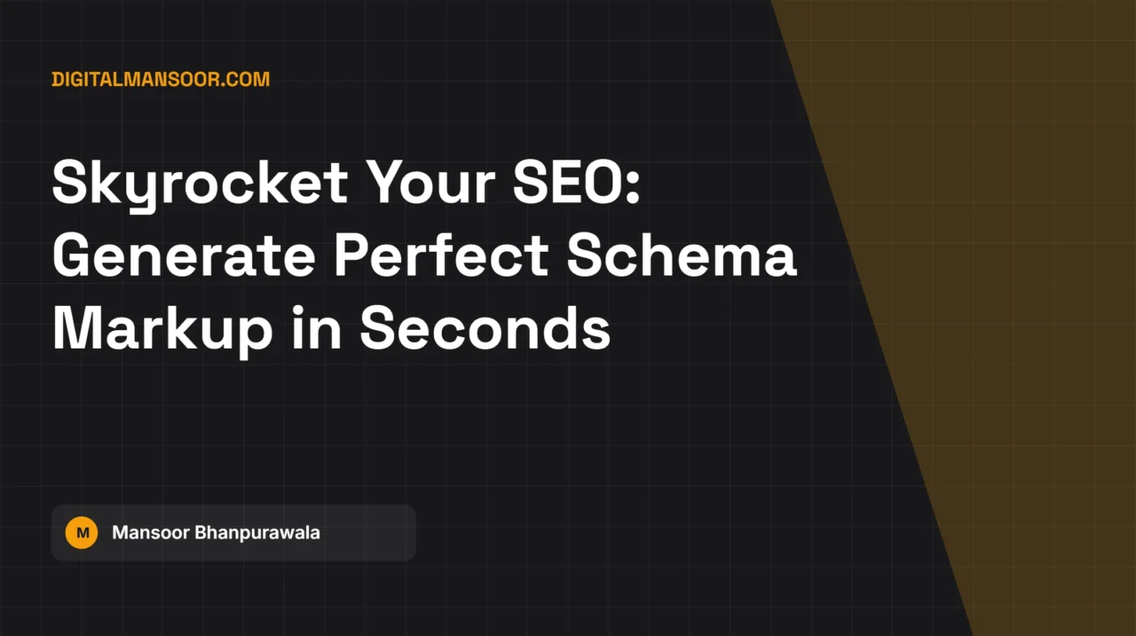 Schema Markup (JSON-LD) Generator