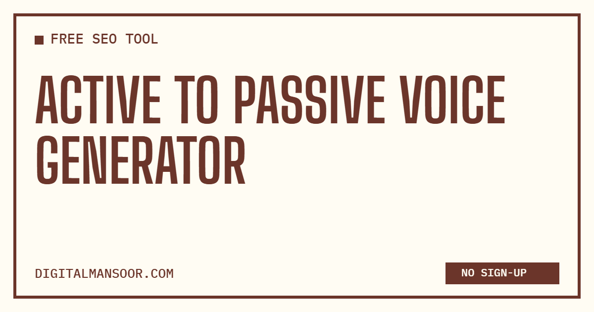 Active to Passive Voice Generator