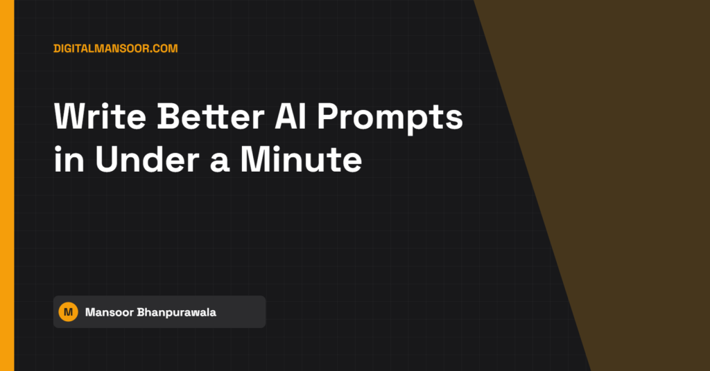 AI Prompt Generator - free tool by Digital Mansoor