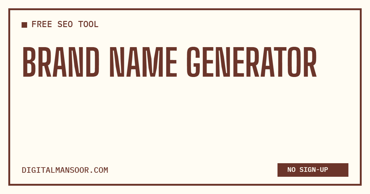 Brand Name Generator