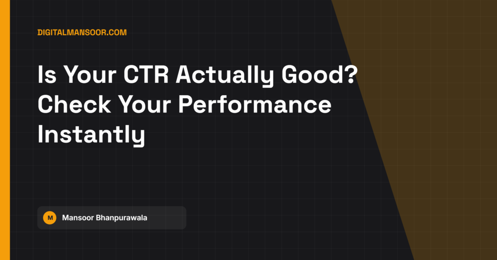 Click-Through Rate (CTR) Calculator - free tool by Digital Mansoor