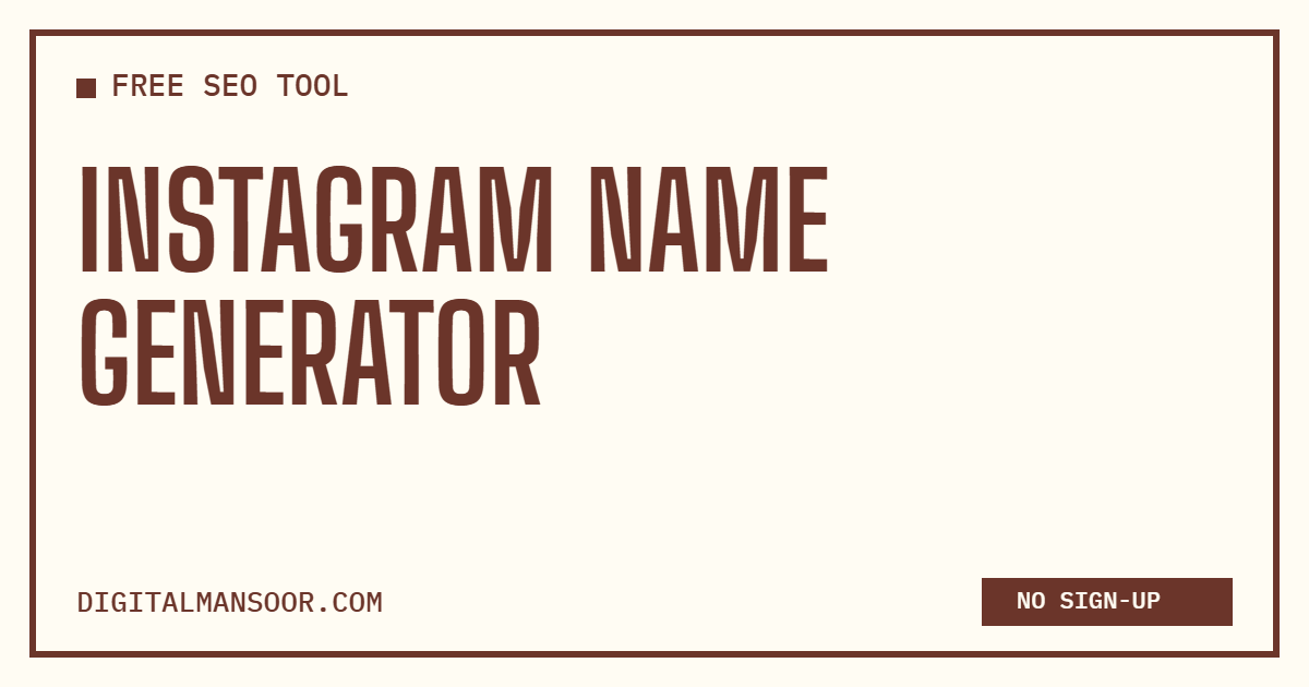 Instagram Name Generator