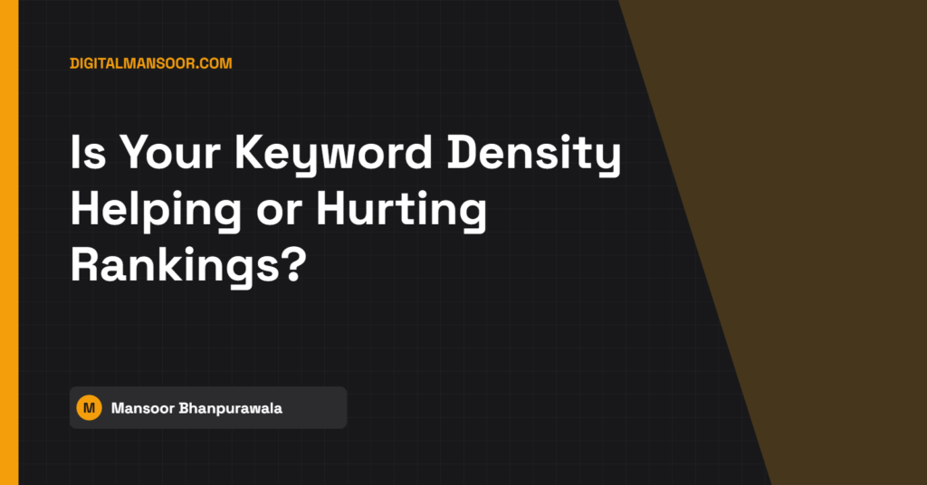 Keyword Density Checker - free tool by Digital Mansoor