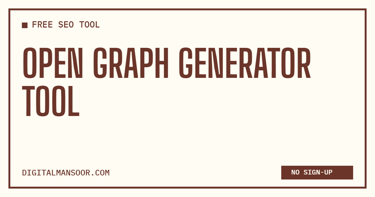 Open Graph Generator Tool