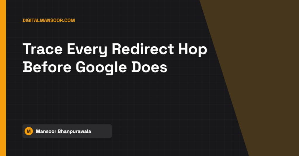 Redirect Checker - free tool by Digital Mansoor