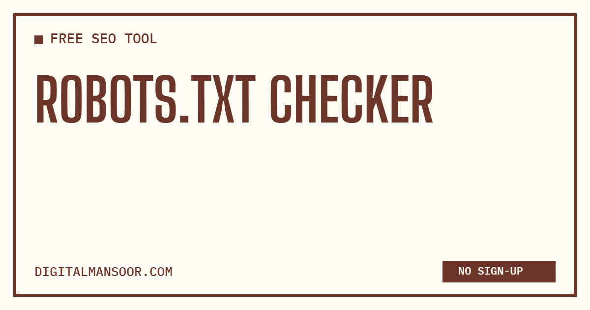 Robots.txt Checker