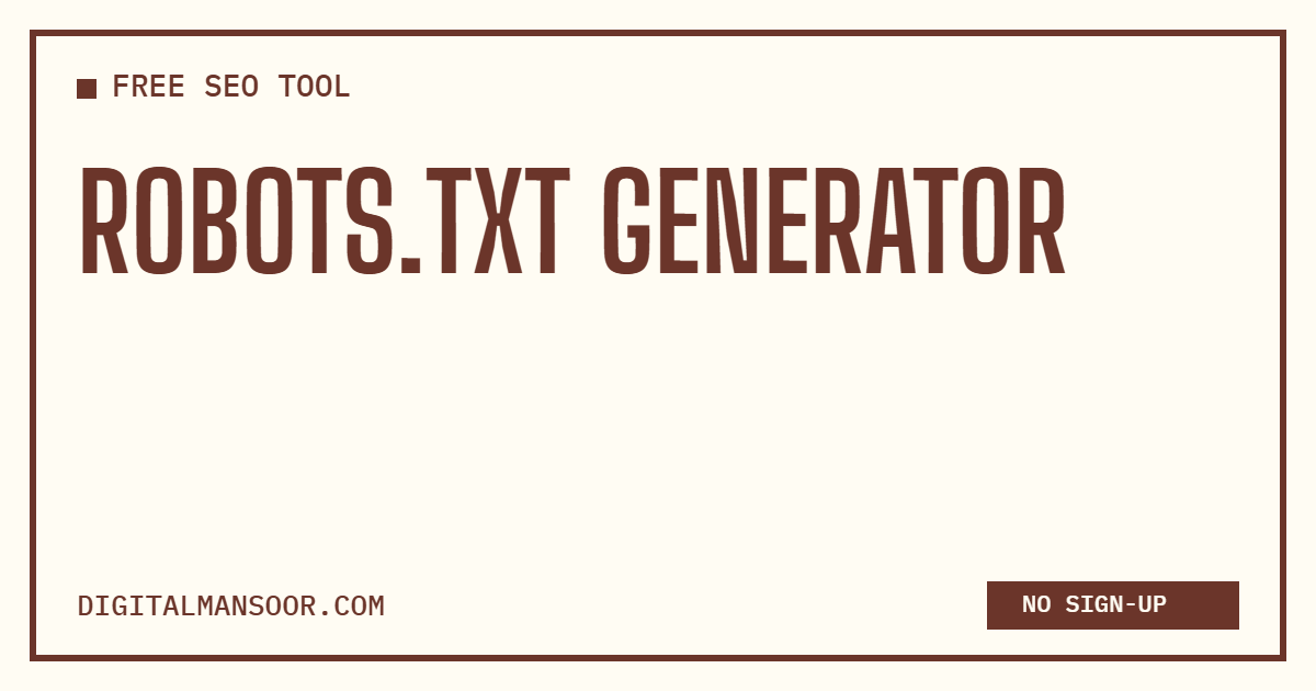 Robots.txt Generator