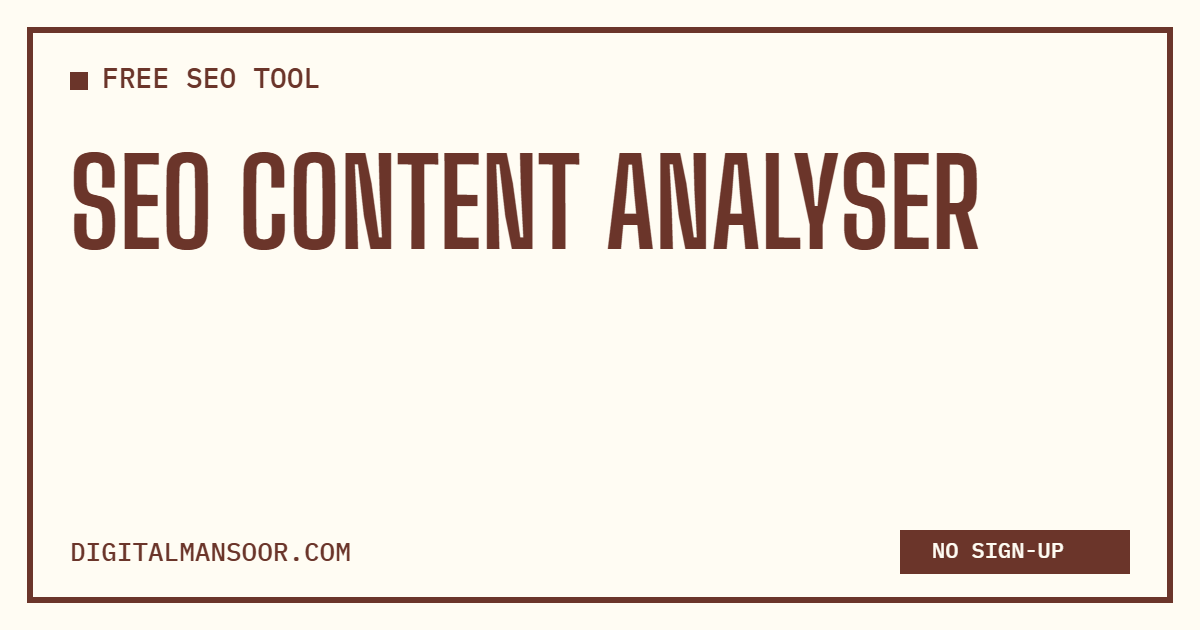 SEO Content Analyser