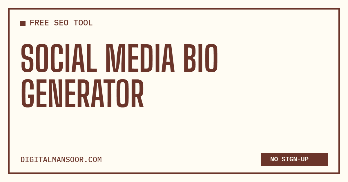 Social Media Bio Generator